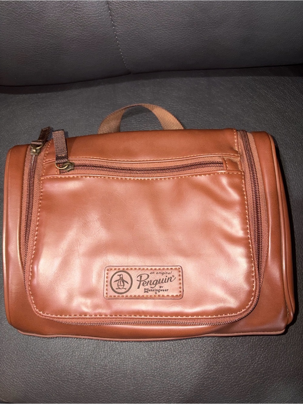Original Penguin Tan/Brown Men's Toiletry Dopp Kit